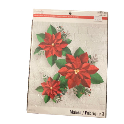 Recollections Christmas Paper Flowers Decor Kit 11x8in