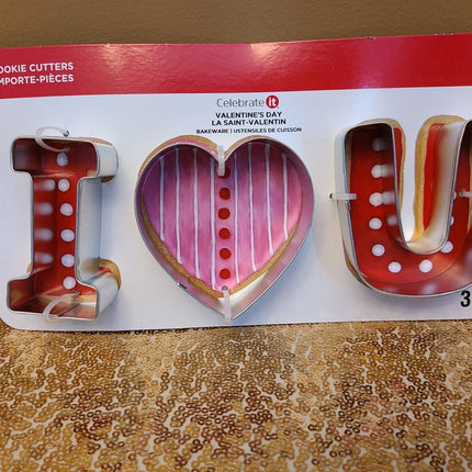 Celebrate It Valentine's Cookie Cutters 3 Pcs