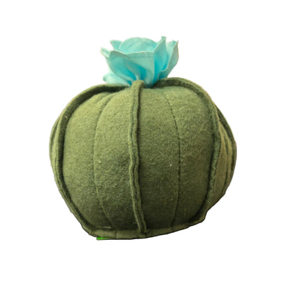Ashland Spring Tabletop Décor – Plush Pumpkin with Flower (6" Height × 6" Width)