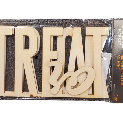 Make Market, DIY Wooden Words Tick or Treat 3pc