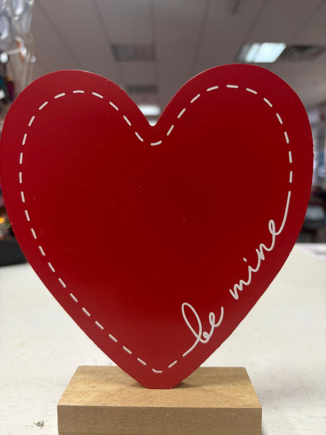 Red Heart Tabletop Sign – “Be Mine” Valentine’s Day Décor By Celebrate It