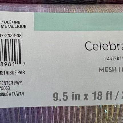 Celebrate It Easter Mesh – Multi‑Color Metallic (9.5" × 18 ft)