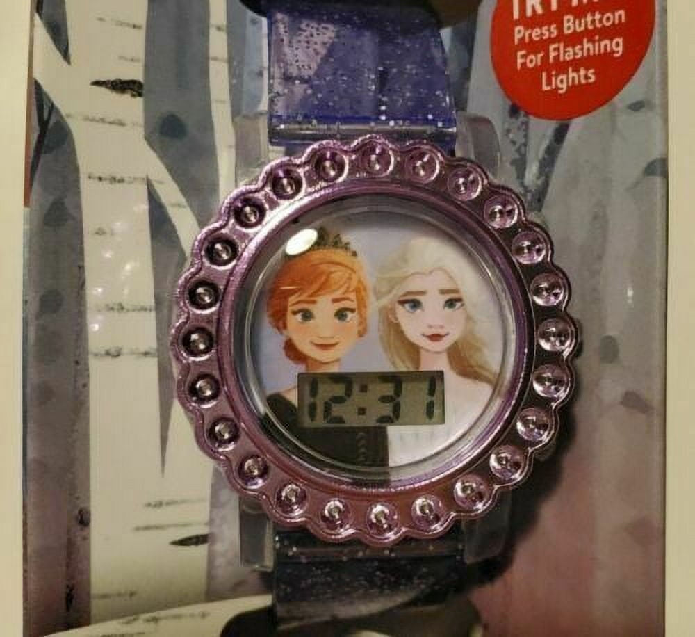 Disney Frozen Unisex Child LCD Watch Flashing Icon and Dial in One Size Color Purple - FZN4725WM