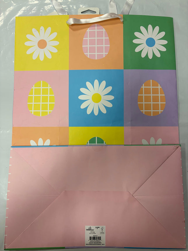 Pastel Easter Grid Gift Bag – 20 x 14 Inches