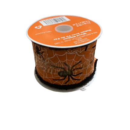 Celebrate it Halloween Spider Orange Wired Ribbon 25 ft