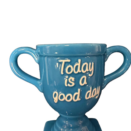 “Today Is a Good Day” Trophy Coffee Mug – 5" x 5" Inspirational Cup