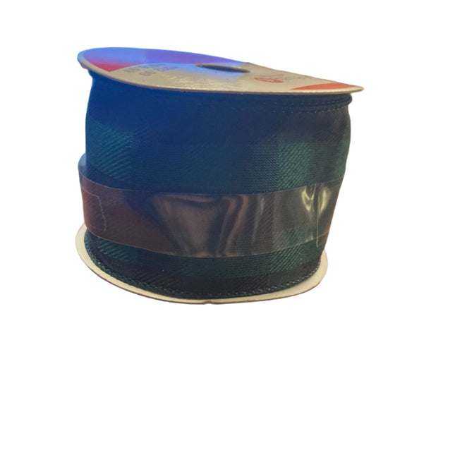 Celebrate it Christmas Green and Black Wired Ribbon 2.5inx20ft