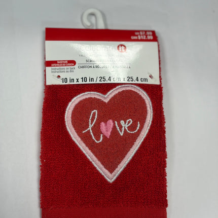 Celebrate It Valentine Love Scrubber Dish Cloth
