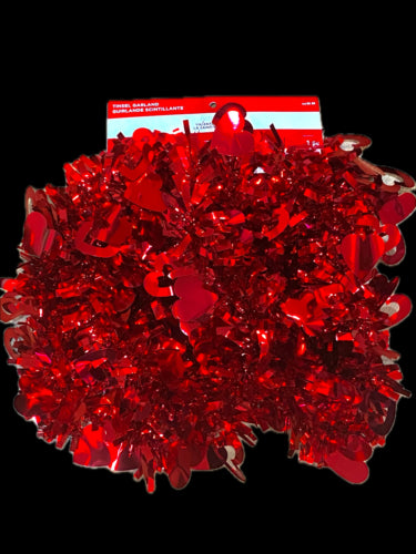 Red Tinsel Valentine's Day Garland - Ashland