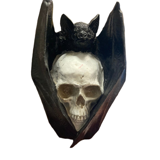 Ashland Halloween Skull and Bat Tabletop Decoration 9x6in