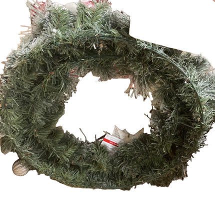 Ashland Christmas Wreath with Ornaments and Flowers 26in