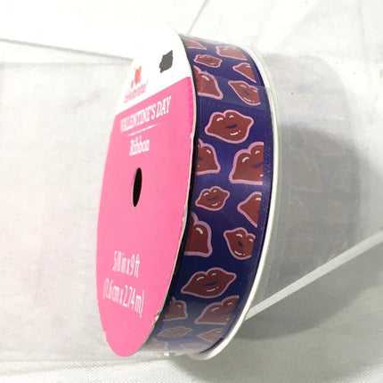 Valentine’s Day Lips Design Ribbon by Way to Celebrate - 5/8 inch * 9 ft