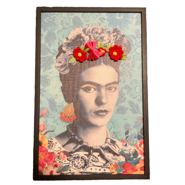 Ashland Frida Kahlo Blue Background Wall Decor 18x12in