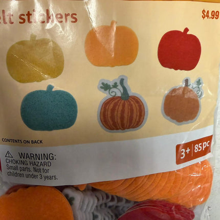 Thanksgiving Pumpkin Felt Stickers Craft Pack – 85 Pieces