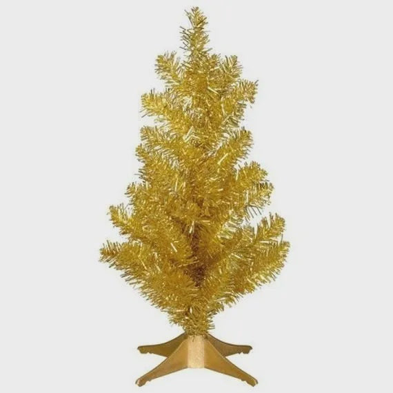 Gold Christmas Trees That Don’t Need String Lights to Shine Brightly 24 in.