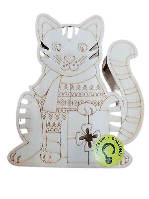 Make Market Christmas DIY Pre-lit wood dÃ©cor cat