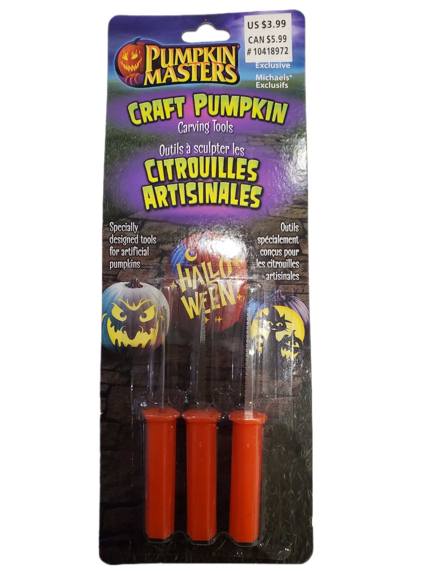 PUMPKIN MASTERS PUMKIN CARVING TOOLS SET OF 3 SPECIALTY TOOLS