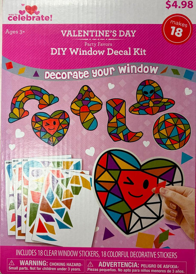 Valentine's Day DIY Window Decal Kit Makes 18 by Way to Celebrate