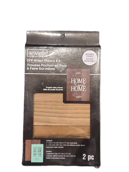 NIP ArtMinds Home Sweet Home DIY Craft Wood Stencil Kit Frame