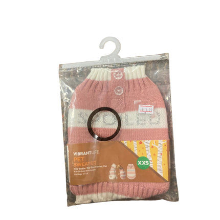 Vibrant Life Pink Spoiled Pet Sweater 8in Length,3-7Lb Weight XXS