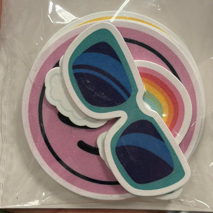 Summer Fun Wooden Craft Shapes – Rainbow &amp; Smiley DIY Set (5 Pieces)