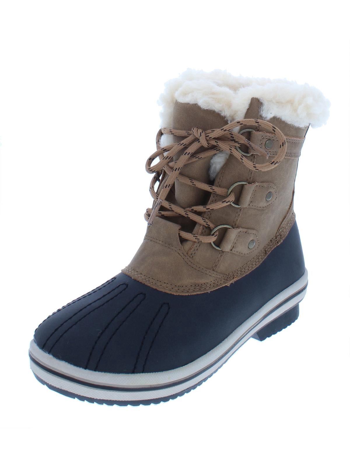 Pawz Womens Gina Faux Leather Cold Weather Winter Boots Brown 8 Medium (B,M)