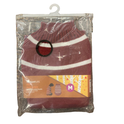 Vibrant Life Red and White Stripes Dog Sweater 17in Length,20-50Lb Weight M