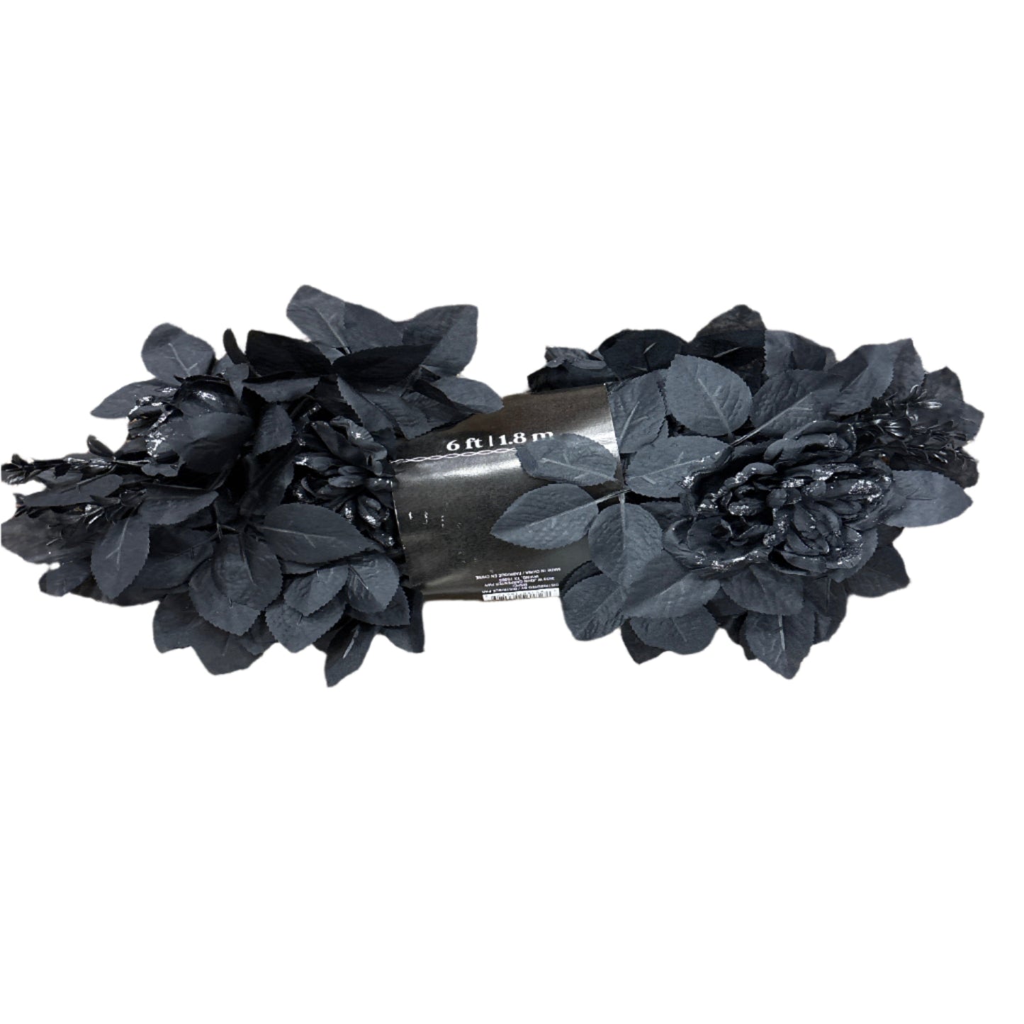 Ashland Chain Garland Black Glitter 6 ft