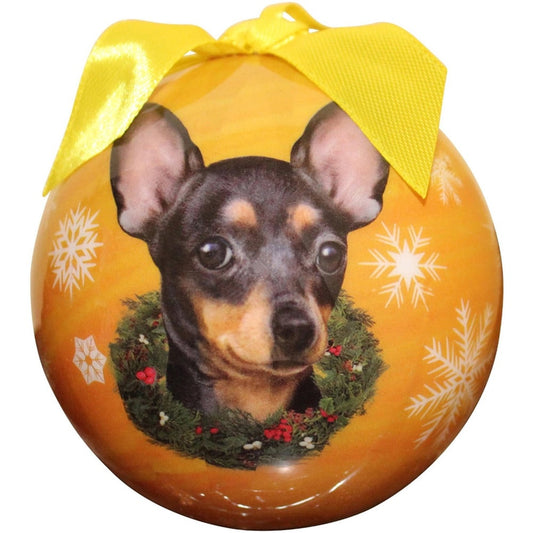 Small Dog Shatterproof Christmas Ball Ornament, Black Chihuahua