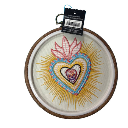 Day of the Dead Heart Wall Décor – Embroidered Hanging Accent (8.5")