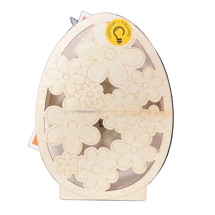 Make Market DIY LED Plywood Décor – Floral Egg (Tabletop Décor)