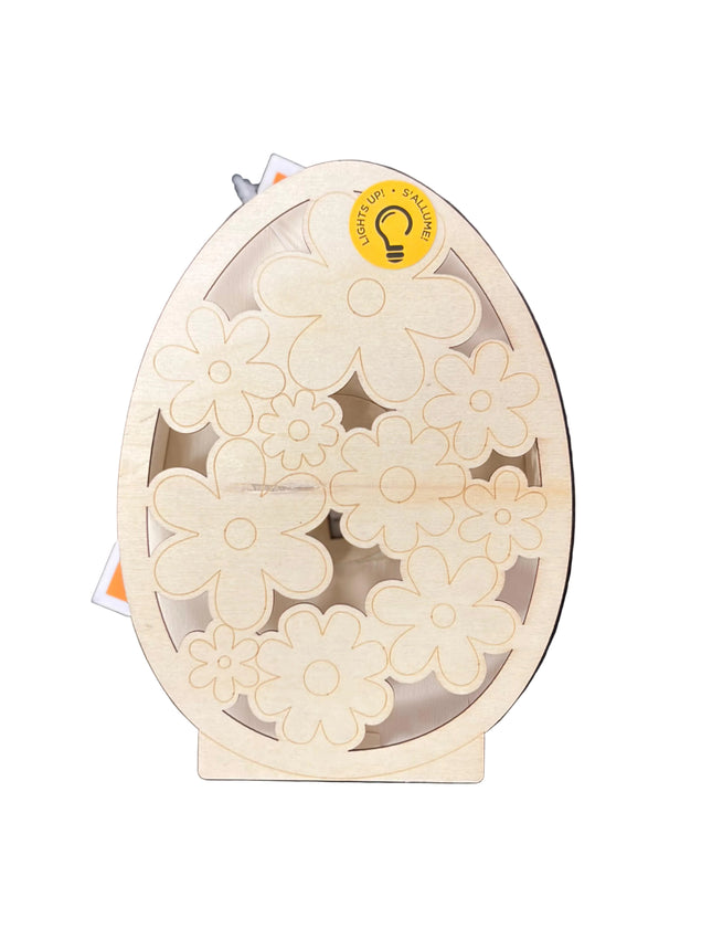Make Market DIY LED Plywood Décor – Floral Egg (Tabletop Décor)