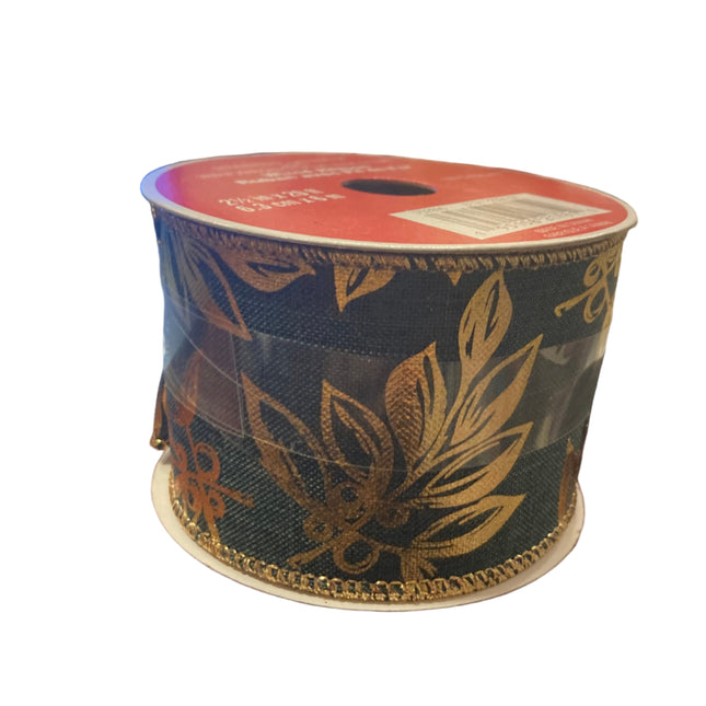 Celebrate it Christmas Leaves Ribbon 2.5inx20ft