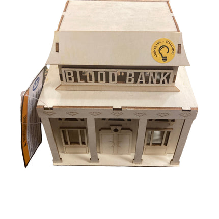 Make Market Halloween Blood Bank 3D Light Up Building 5x6in