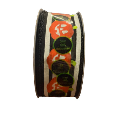 Celebrate it Halloween Pumpkin Glow in the Dark Wired Ribbon 1.5inx25ft