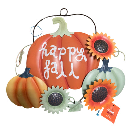 Celebrate Togethet Happy Fall Pumpkins Metal Wall Decor 13x16in