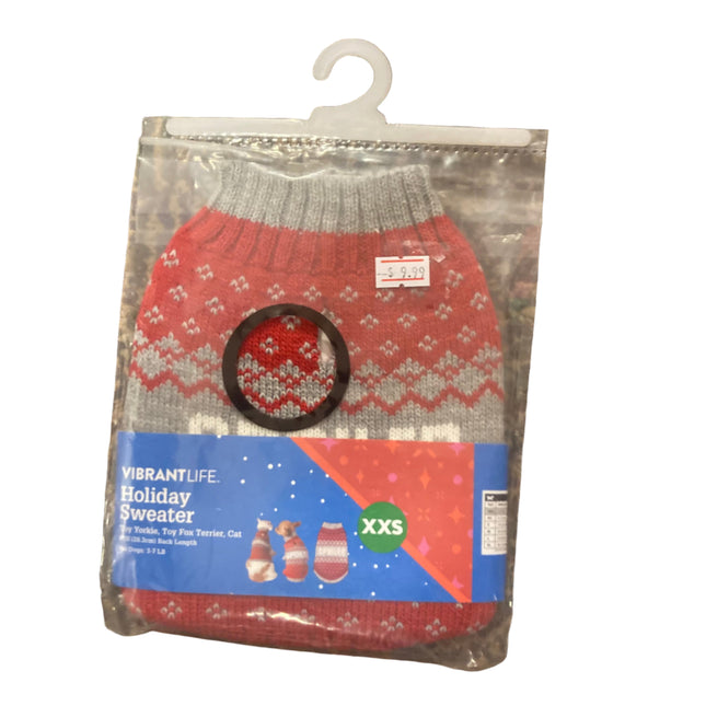 Vibrant Life Red Spoiled Pet Sweater 8in 3-7LB XXS