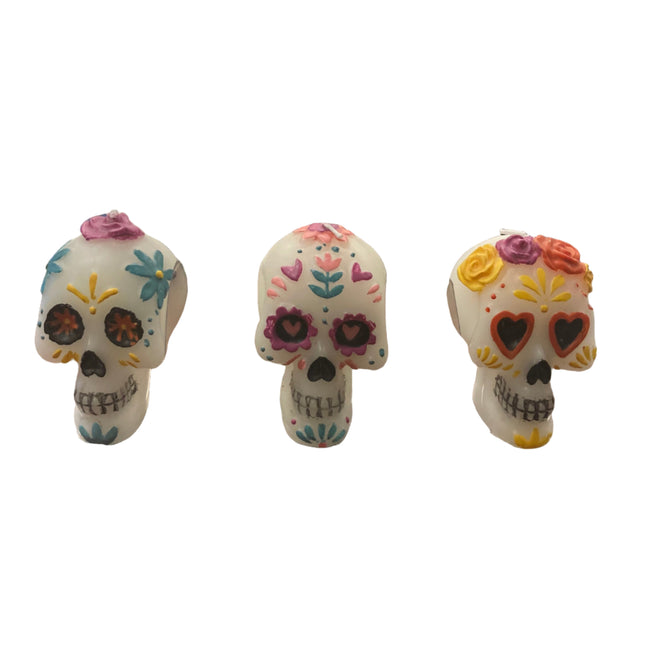 Ashland Day of the Dead Unscented Skull Candles 3pc