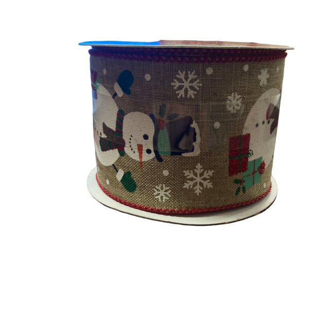 Celebrate it Christmas Snowman Wired Ribbon 2.5inx20ft