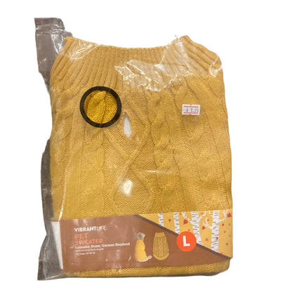 Vibrant Life Yellow Dog Sweater 20in 50-90LB L