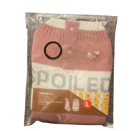 Vibrant Life Pink Spoiled Dog Sweater 20in Length,50-90Lb Weight L