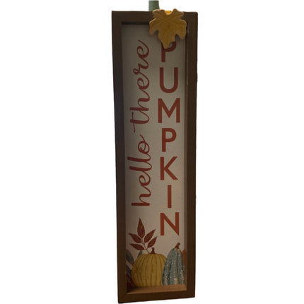 Ashland Fall Hello Pumpkin Table Sign 12x3in