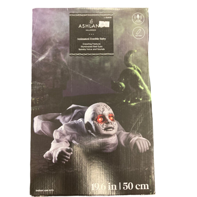 Ashland Halloween Animated Crawling Zombie Baby 19.6in