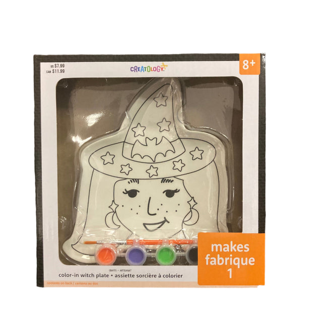 Creatology Halloween Color in Witch Plate 7x6in