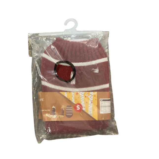 Vibrant Life Red and White Stripes Sweater 13in Length,10-20Lb Weight S