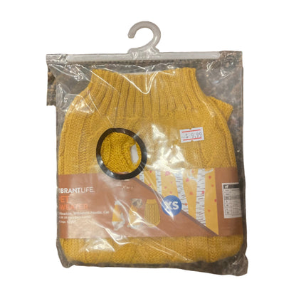 Vibrant Life Yellow Pet Sweater 10.5in 5-10LB XS