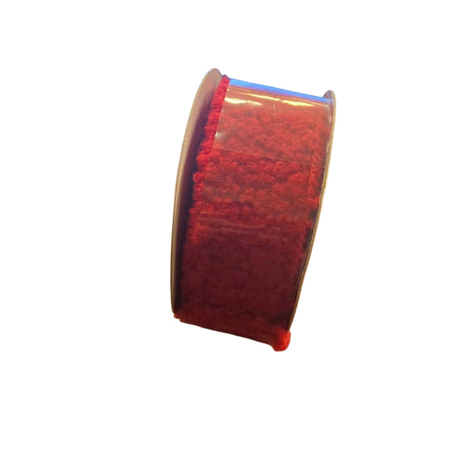 Celebrate it Christmas Red Wool Wired Ribbon 1.5inx9ft