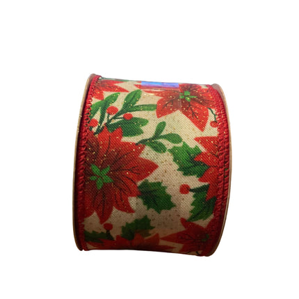 Celebrate it Christmas Flower Wired Ribbon 2.5inx20ft