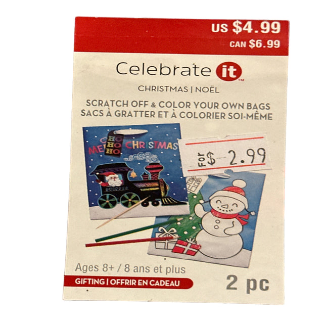 Celebrated scratch off and color your own bags