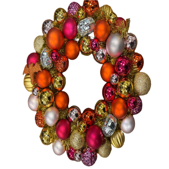 Ashland Pink & Gold Wreath 22” x 22” x 4”